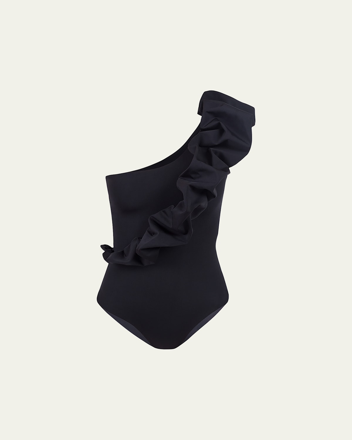 Elena Puffy-Trim One-Piece Swimsuit