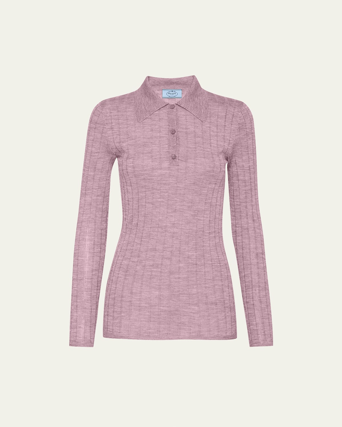 Prada Polo Cashmere-blend Shirt In Antico