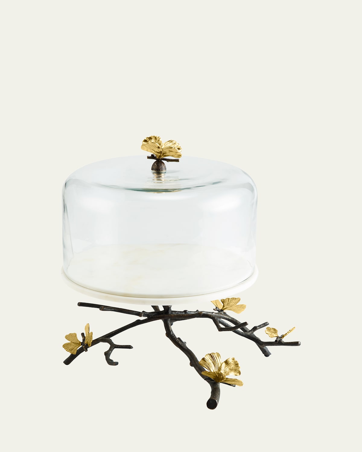 Michael Aram Butterfly Ginkgo Cakes Stand With Dome In Bronze