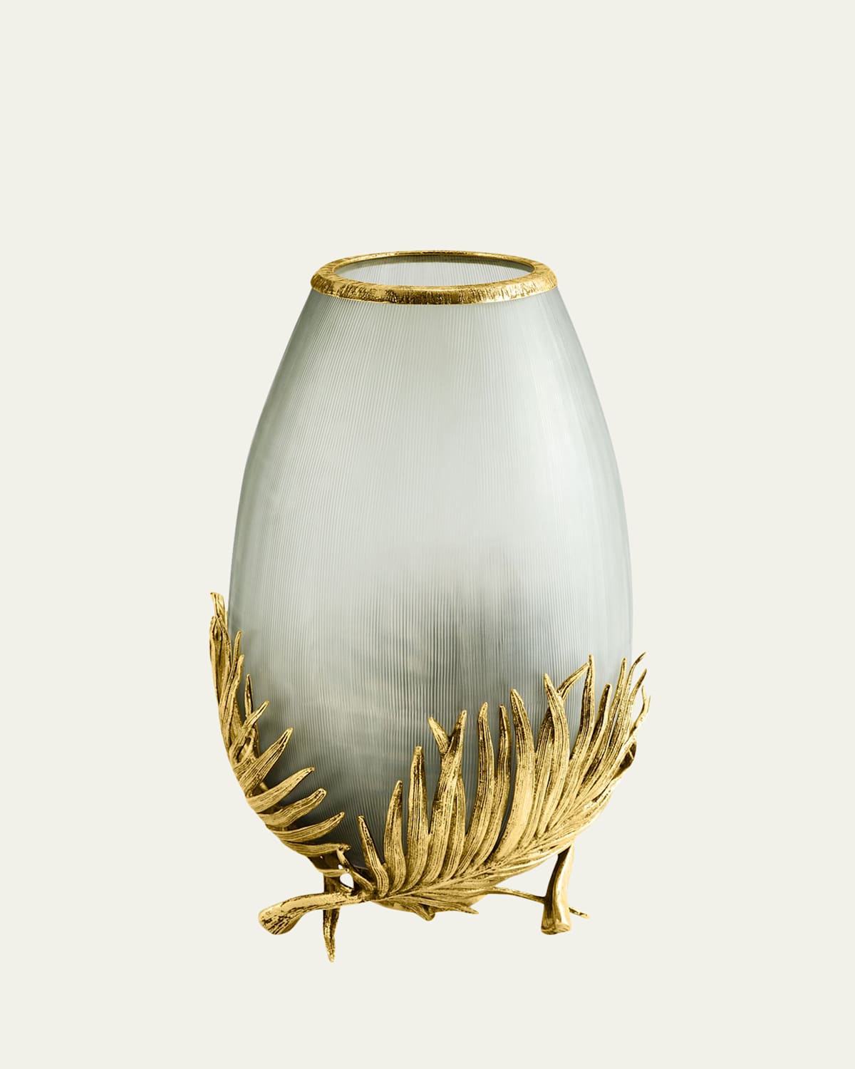 Michael Aram Palm Medium Glass Vase In Gold