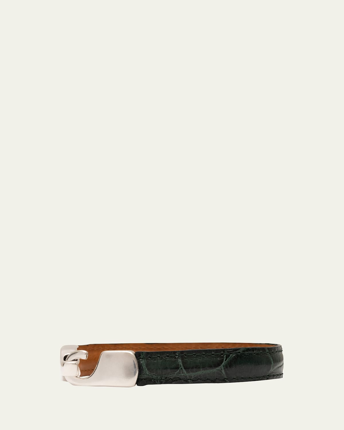 Men's Glazed Alligator Leather Eyewear Case