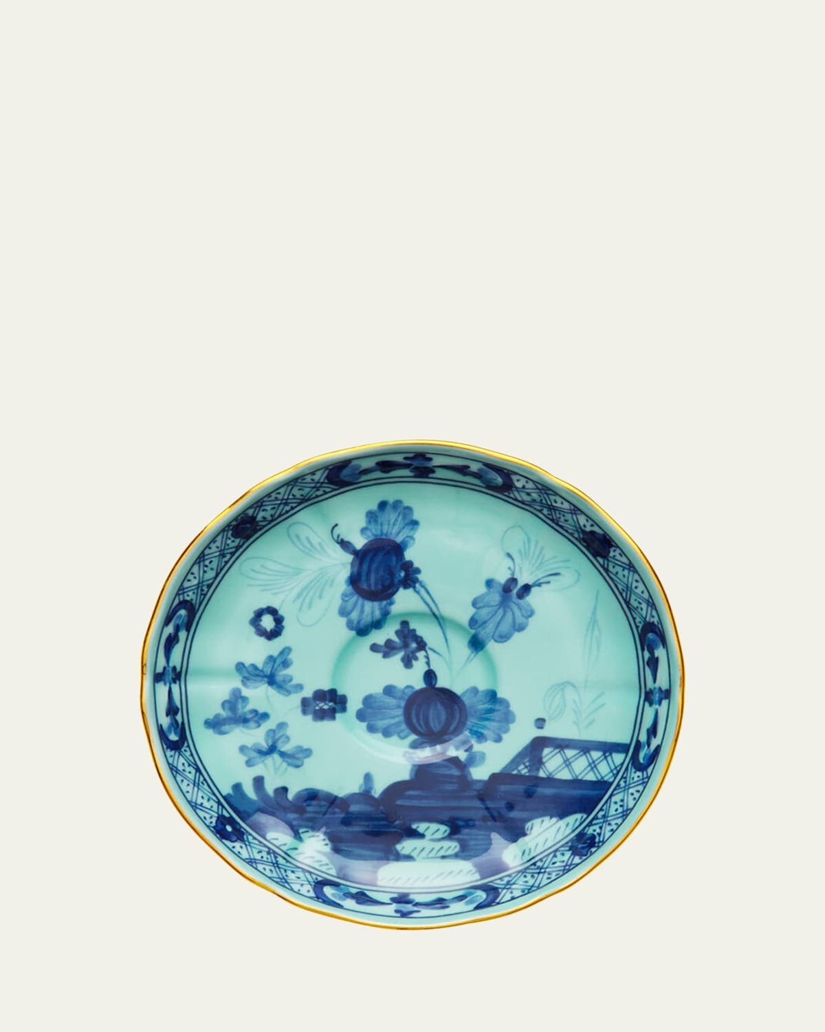 Ginori 1735 Oriente Itailano Iris Gold Tea Saucer In Iris