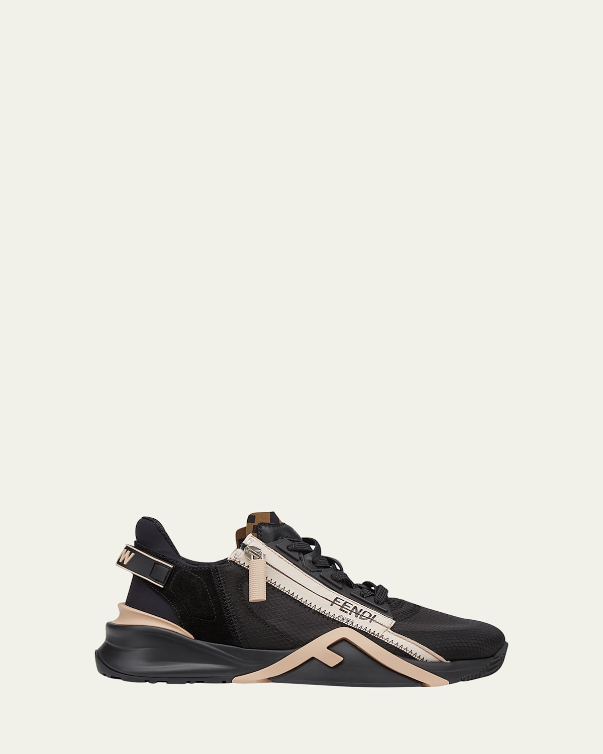 Shop Fendi Flow Side-zip Trainer Sneakers In Black