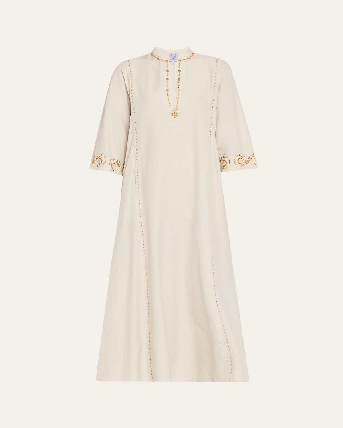 THIERRY COLSON VLADIA COTTON LONG-SLEEVE DRESS 