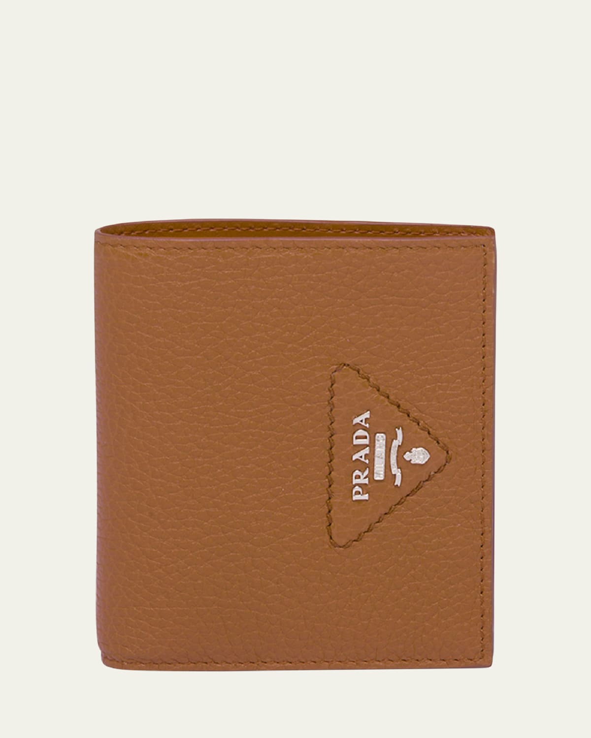 Prada Small Leather Wallet In F0632 Nero 1