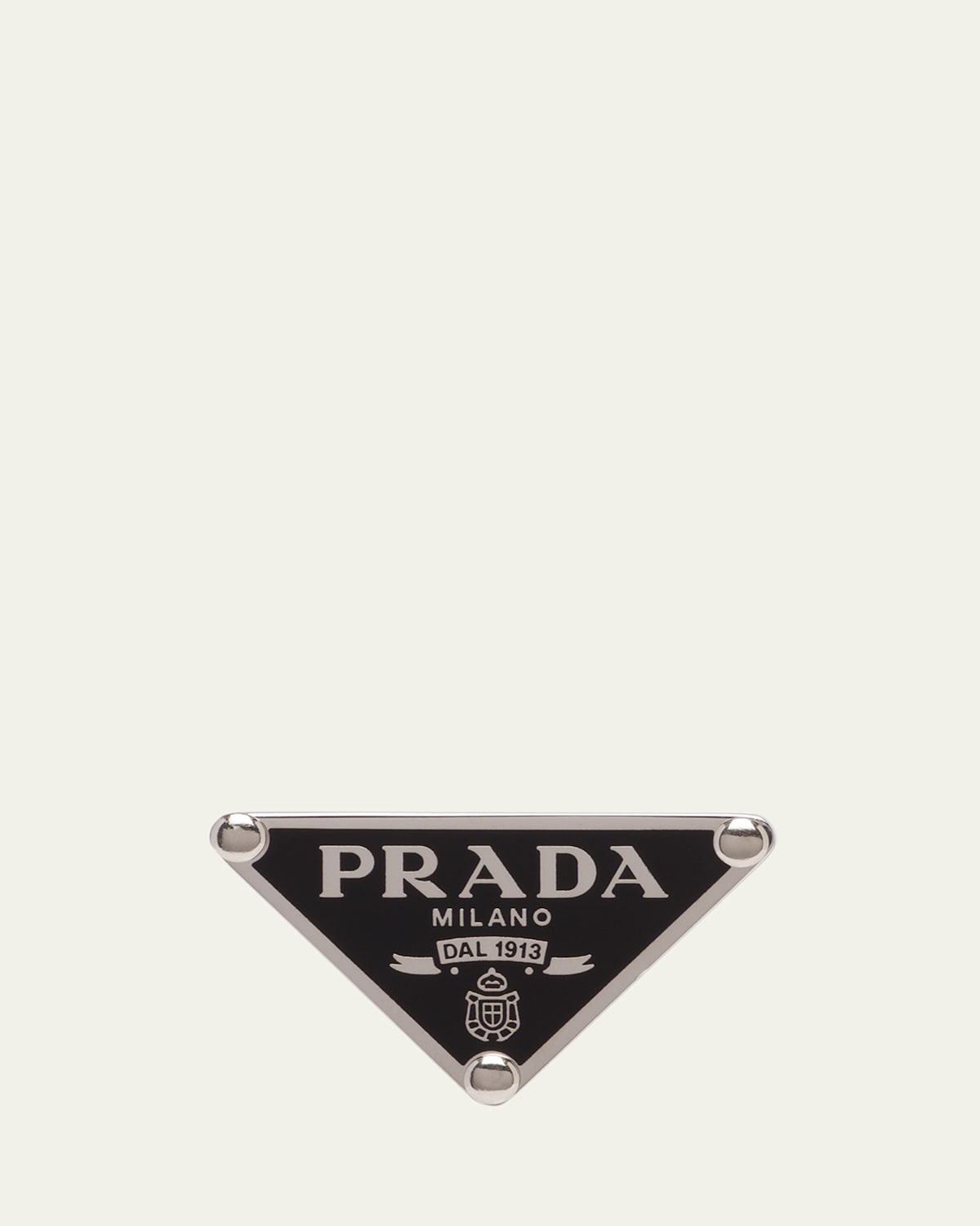 Enamel Triangle Logo Clip Earring, Right