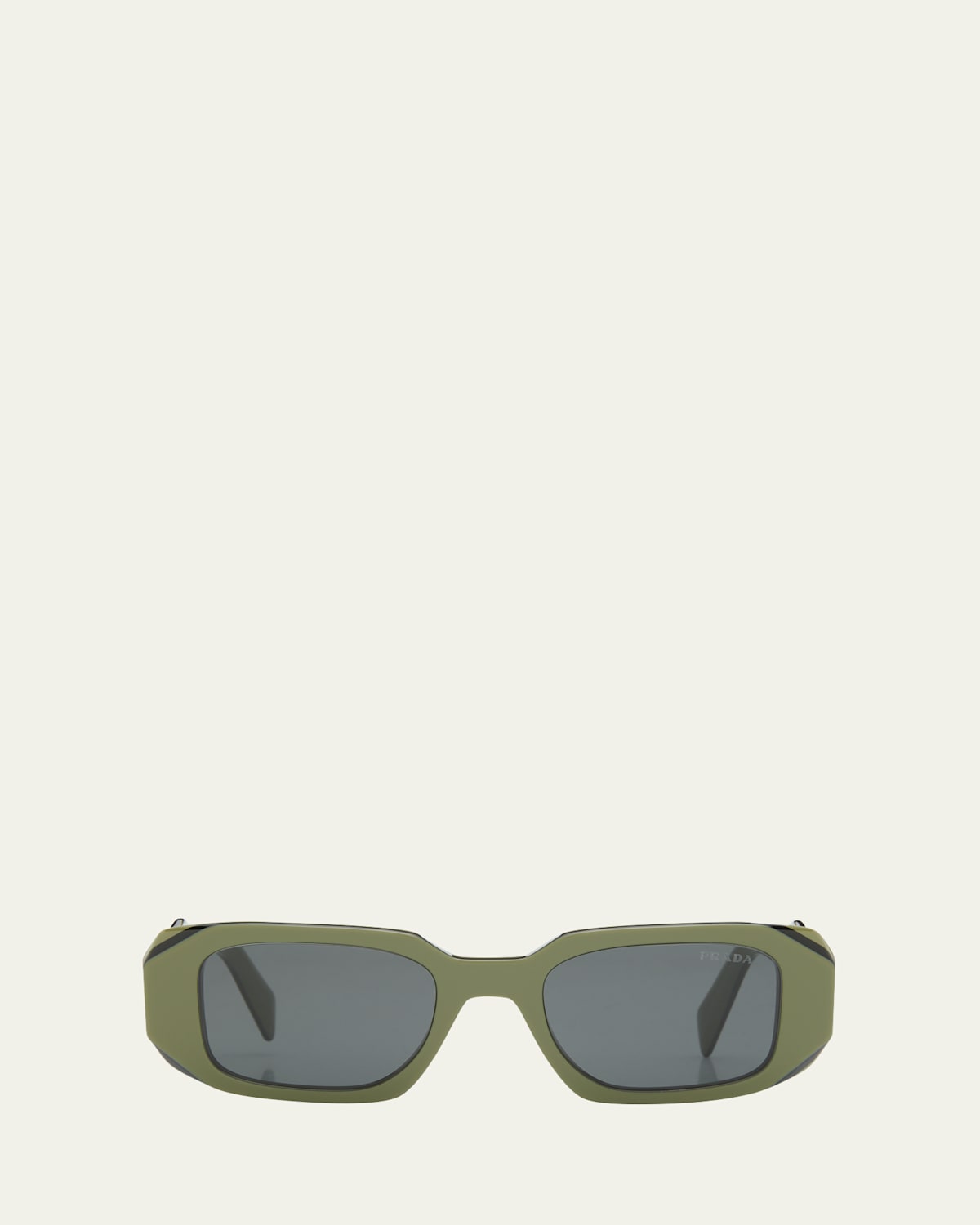 Prada Rectangle Acetate Sunglasses In Green