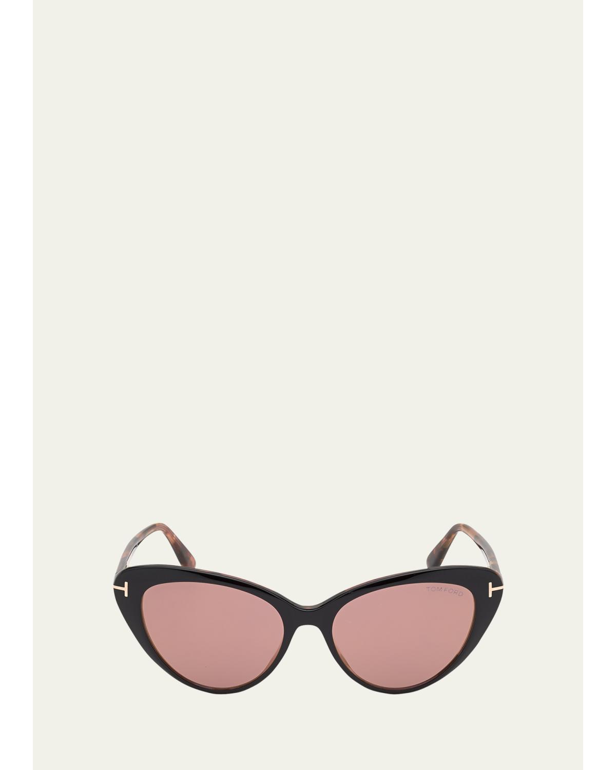 Tom Ford Harlow Acetate Cat-eye Sunglasses In Black