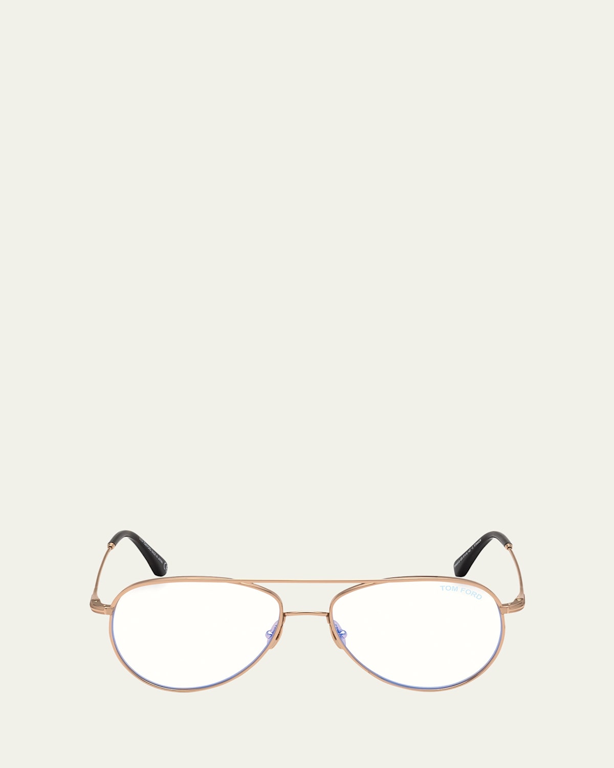Tom Ford Blue Light Blocking Titanium Aviator Optical Glasses In Gray