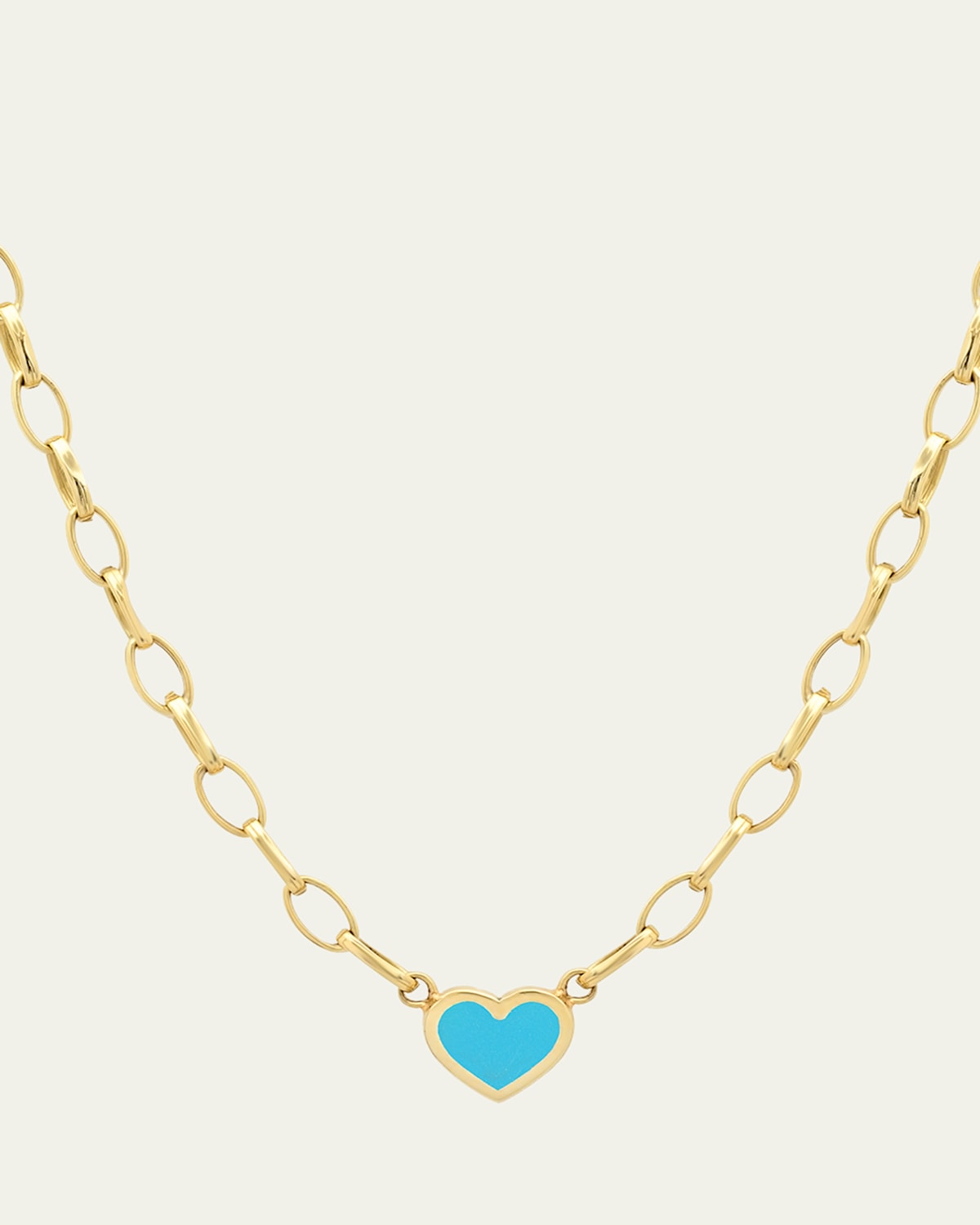 18k Gold Heart-Shaped Pendant Chain Necklace