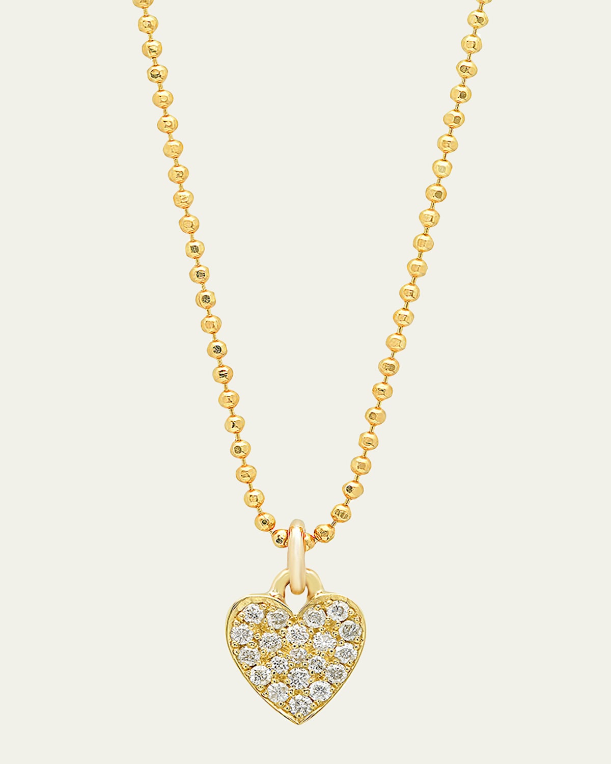 18k Gold Diamond Heart Pendant Necklace on 14k Chain