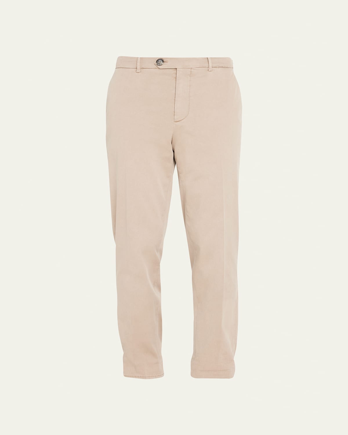 Brunello Cucinelli Tapered Garment-dyed Stretch-cotton Trousers