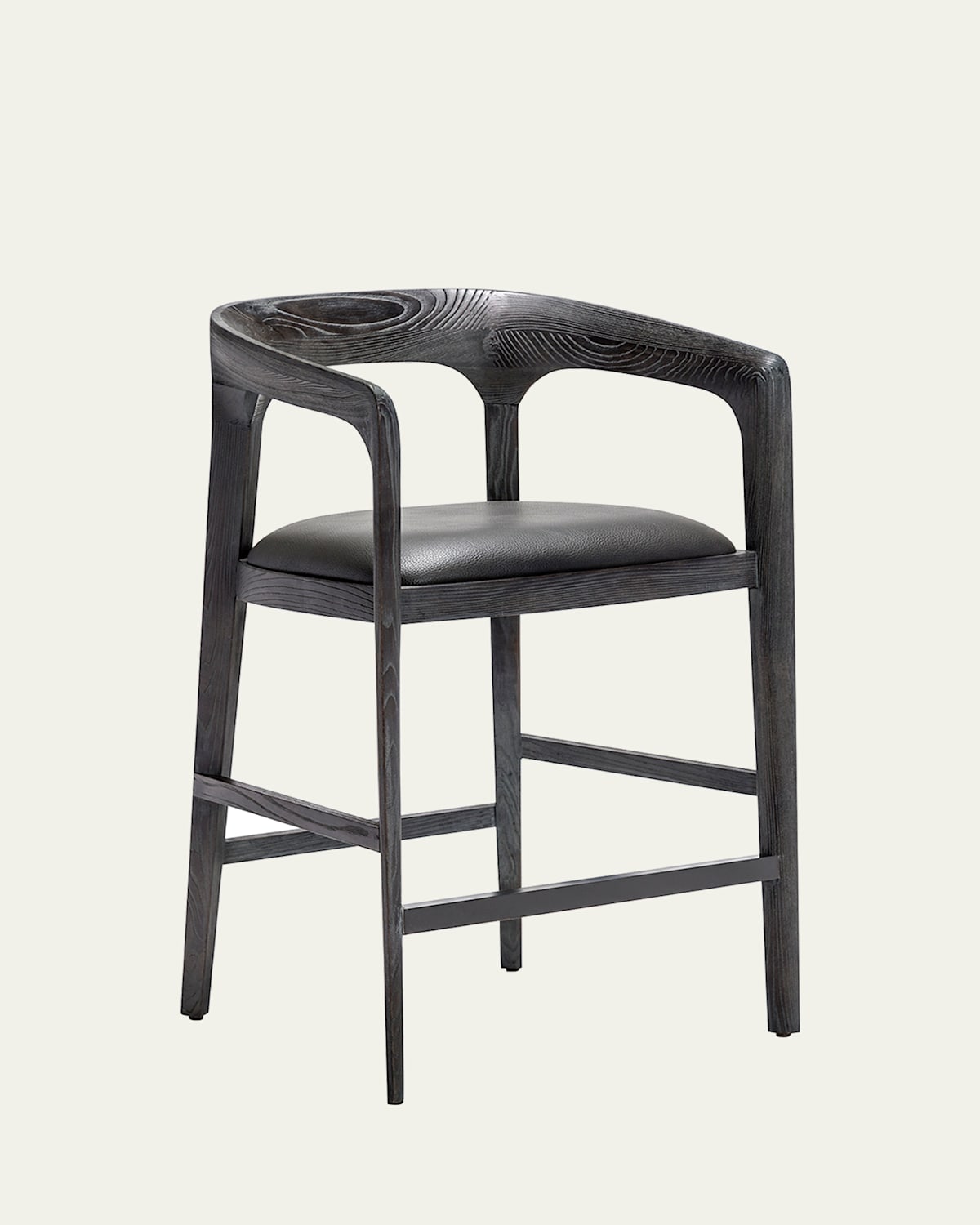 Interlude Home Kendra Counter Stool In Charcoal Ceruse