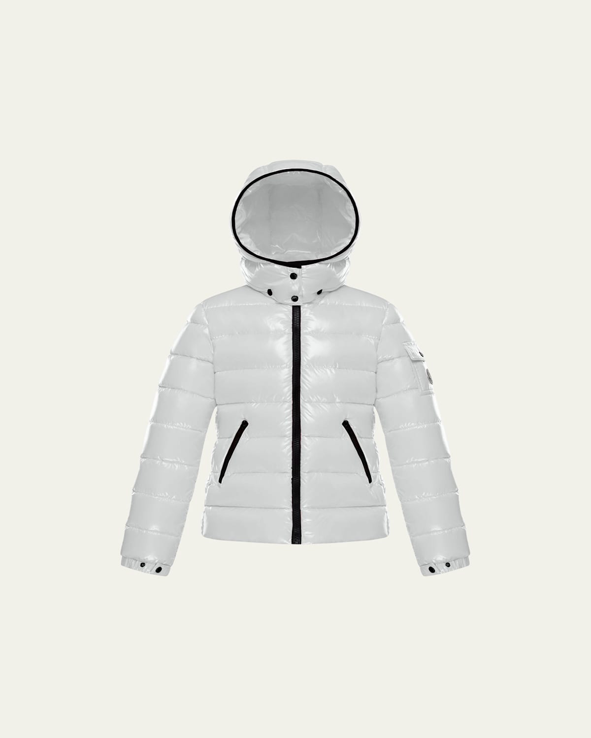 Moncler Kids' Girl's Bady Quilted Logo Jacket In White
