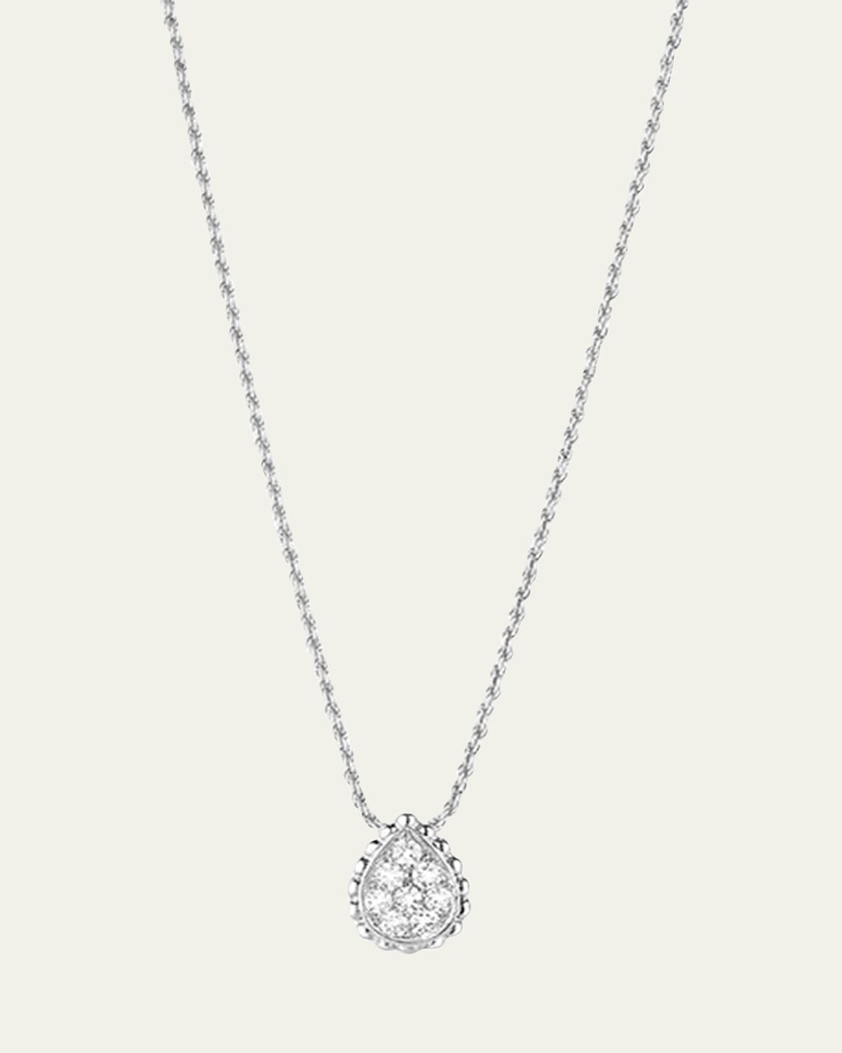 Serpent Boheme Extra Small Diamond Pendant Necklace in White Gold