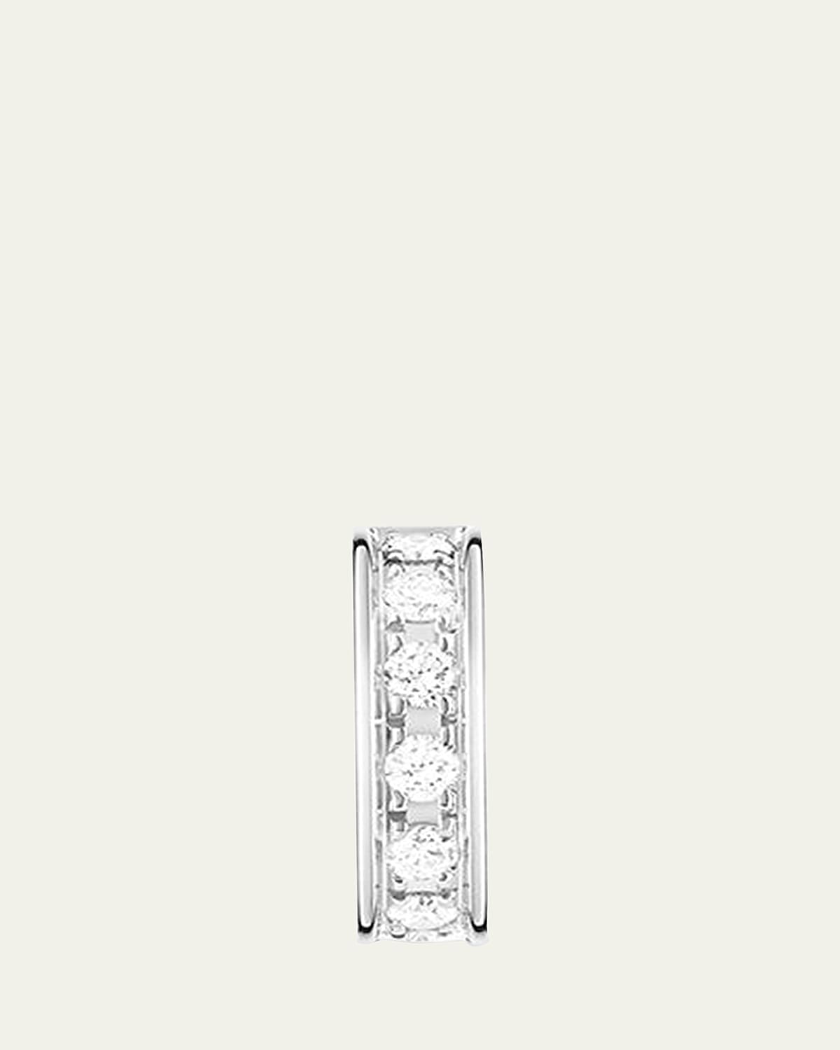 Quatre Radiant Clip Earring in White Gold and Diamonds, Single