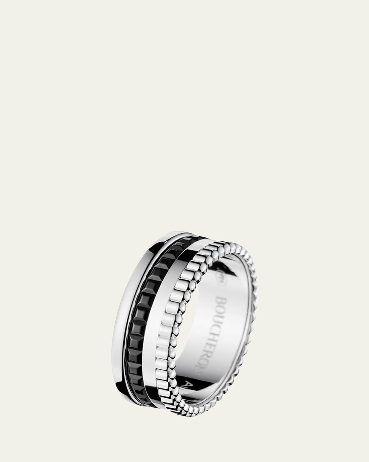 Quatre Ring in White Gold with Black PVD