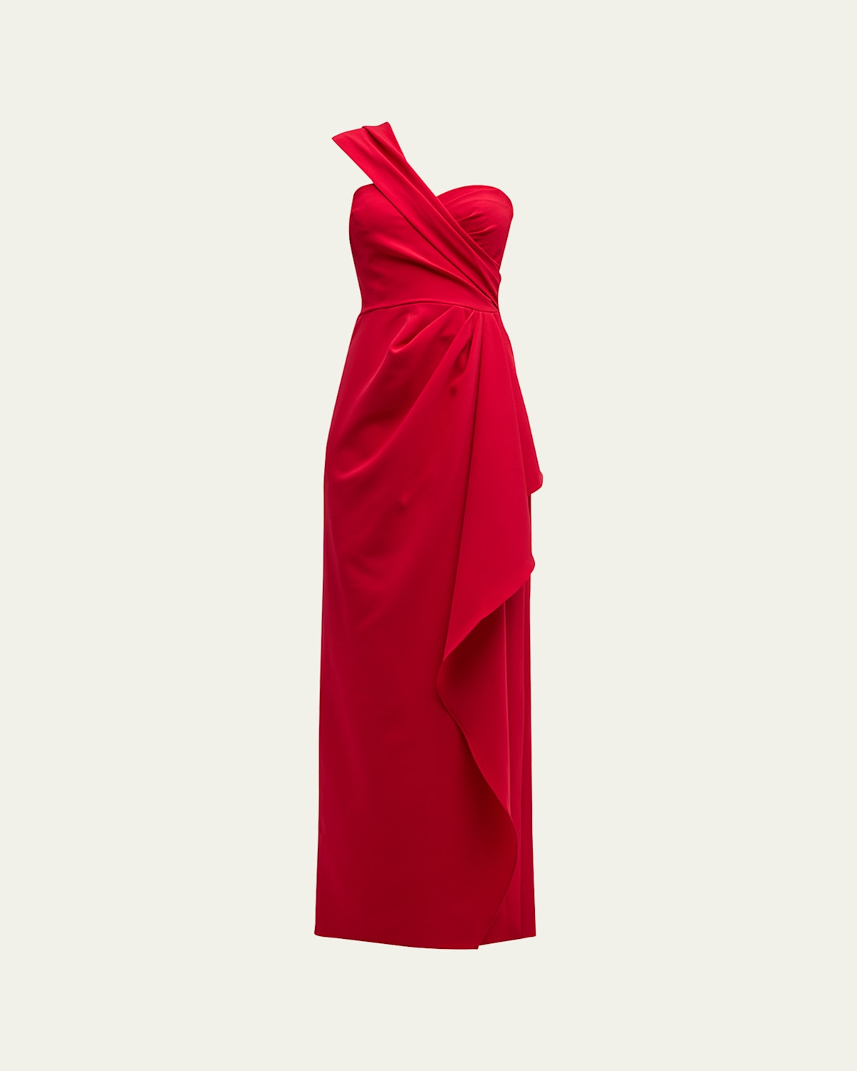 One-Shoulder Draped Stretch Crepe Gown