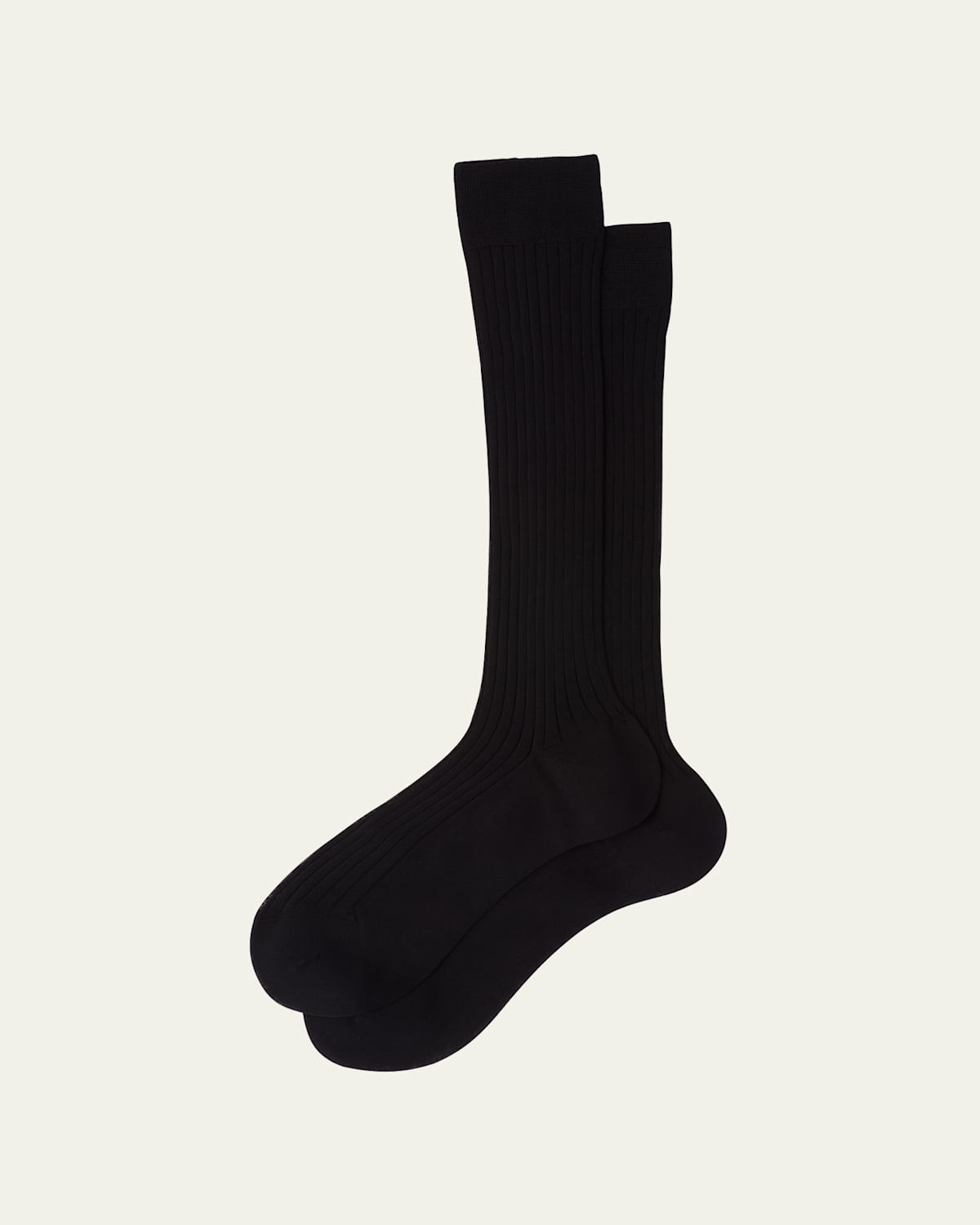 Prada Superfine Ribbed Knit Socks In Nero