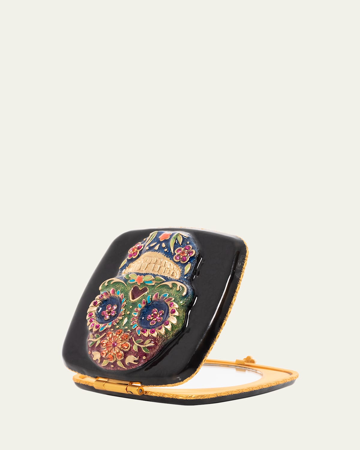 JAY STRONGWATER SUGAR SKULL COMPACT MIRROR 