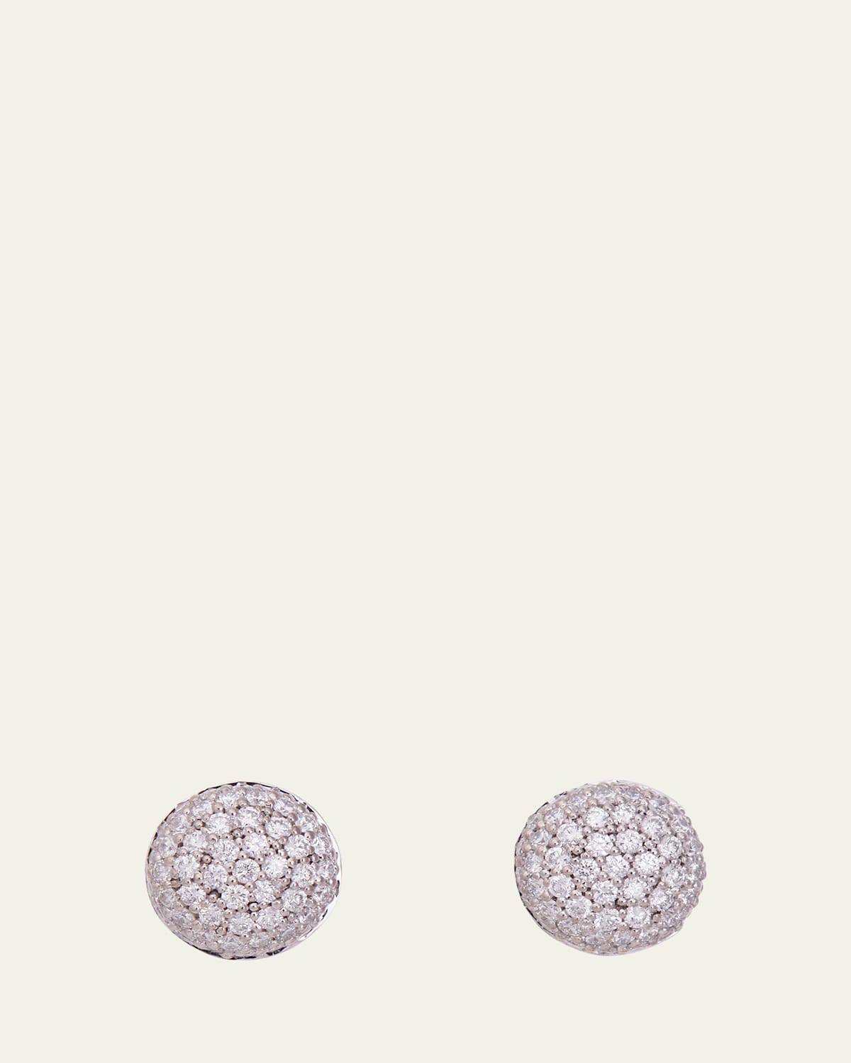 18K White Gold The Perfect Pave Button Large Stud Earrings