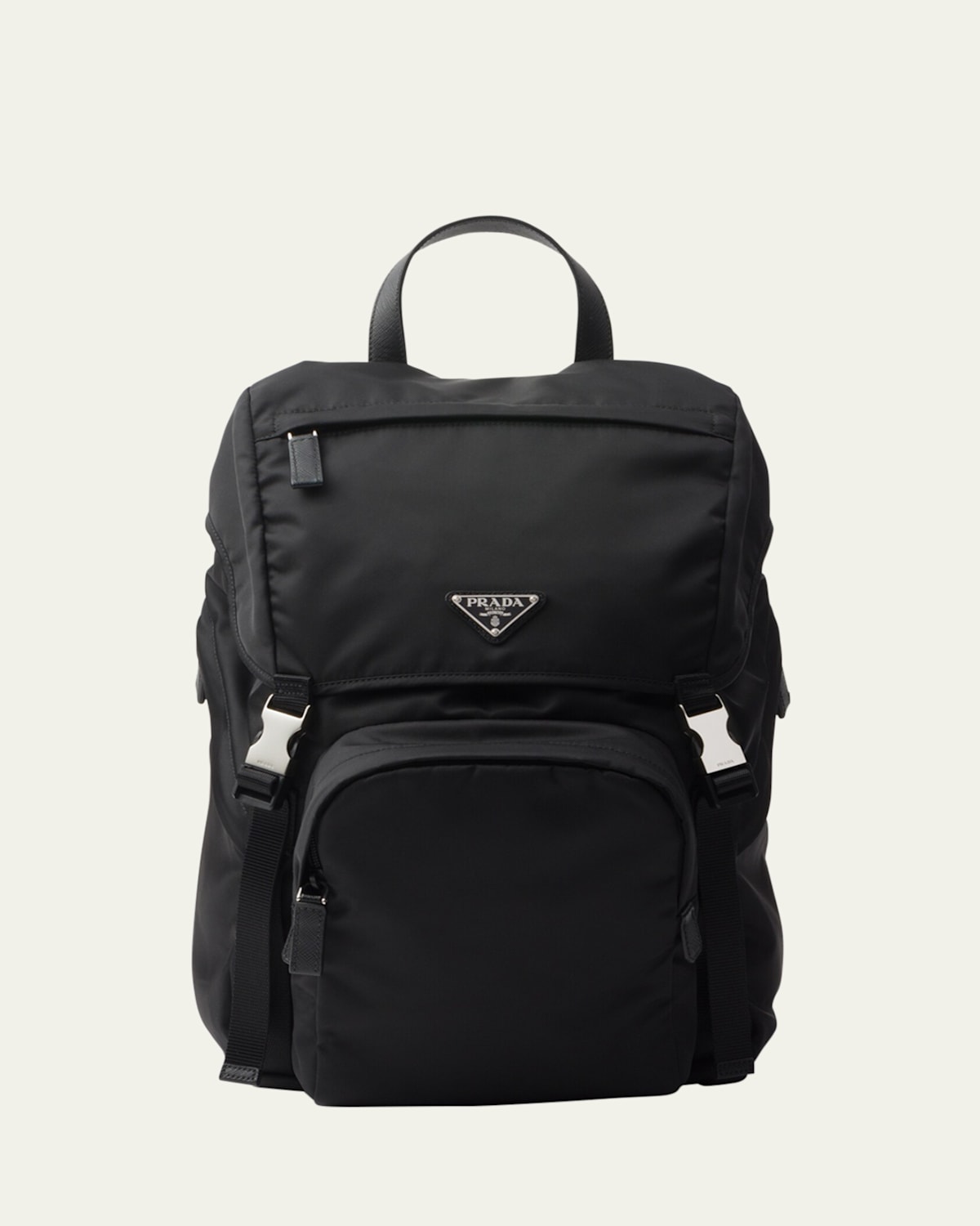 Men's Padded Nylon Logo Backpack w/ Hood
