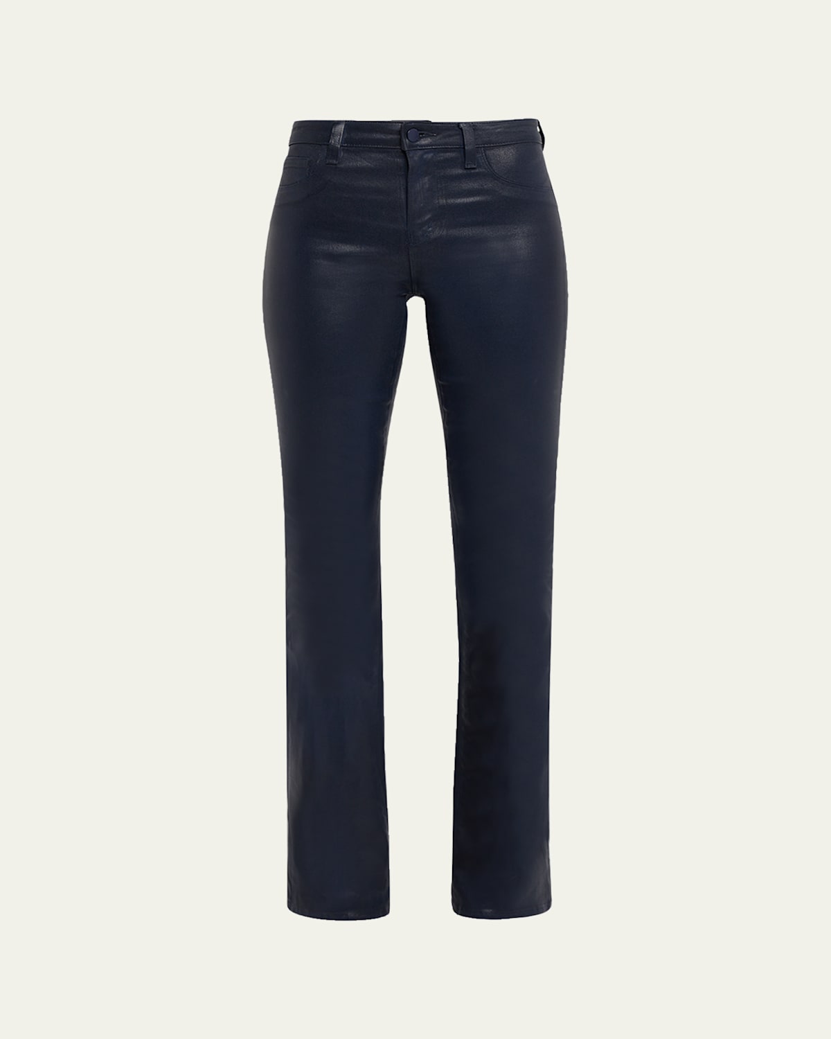 L'agence Selma High-rise Coated Sleek Baby Boot Jeans In Blue