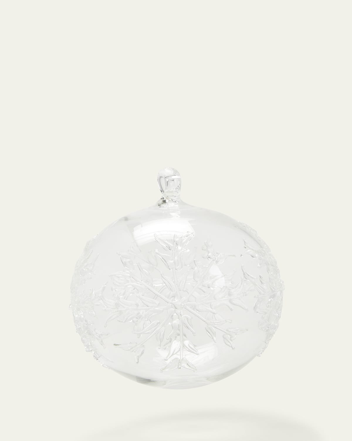 Bergdorf Goodman Crystal Snowflake Christmas Ball Ornament In Silver
