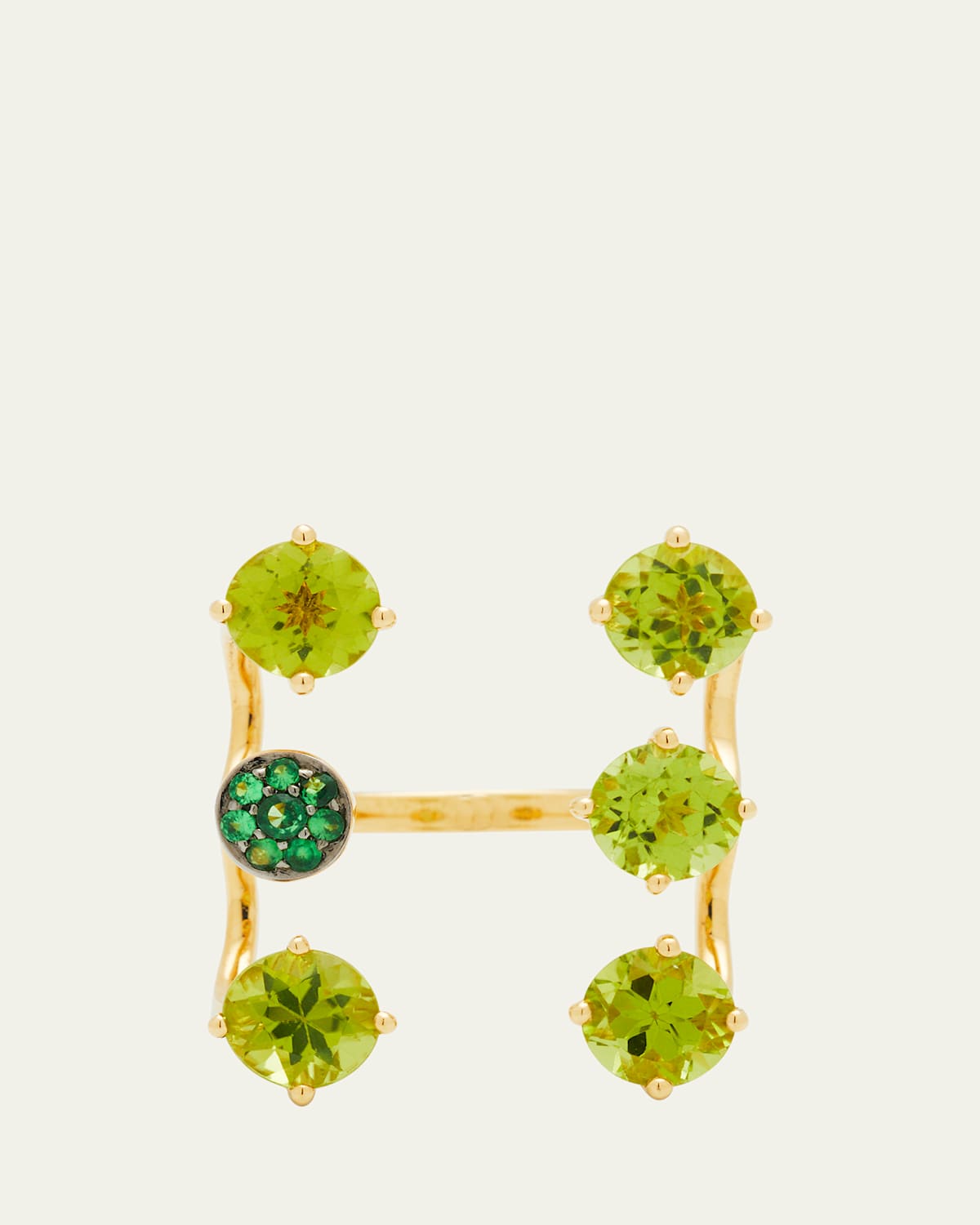 18k Yellow Gold Peridot Ring from Terry Collection, Size 6.5 and 7