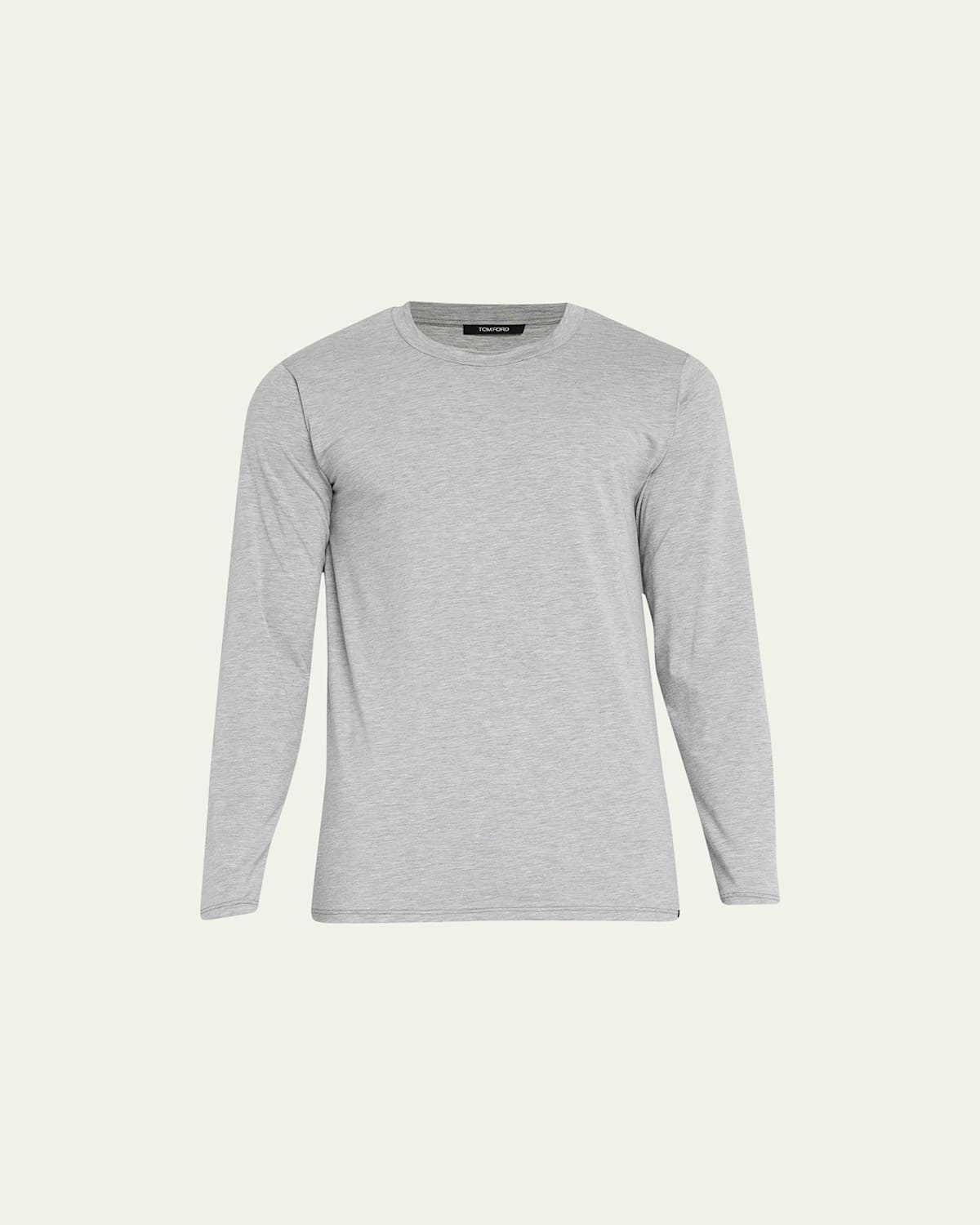 Tom Ford Crewneck Long-sleeved T-shirt In Grey Melange
