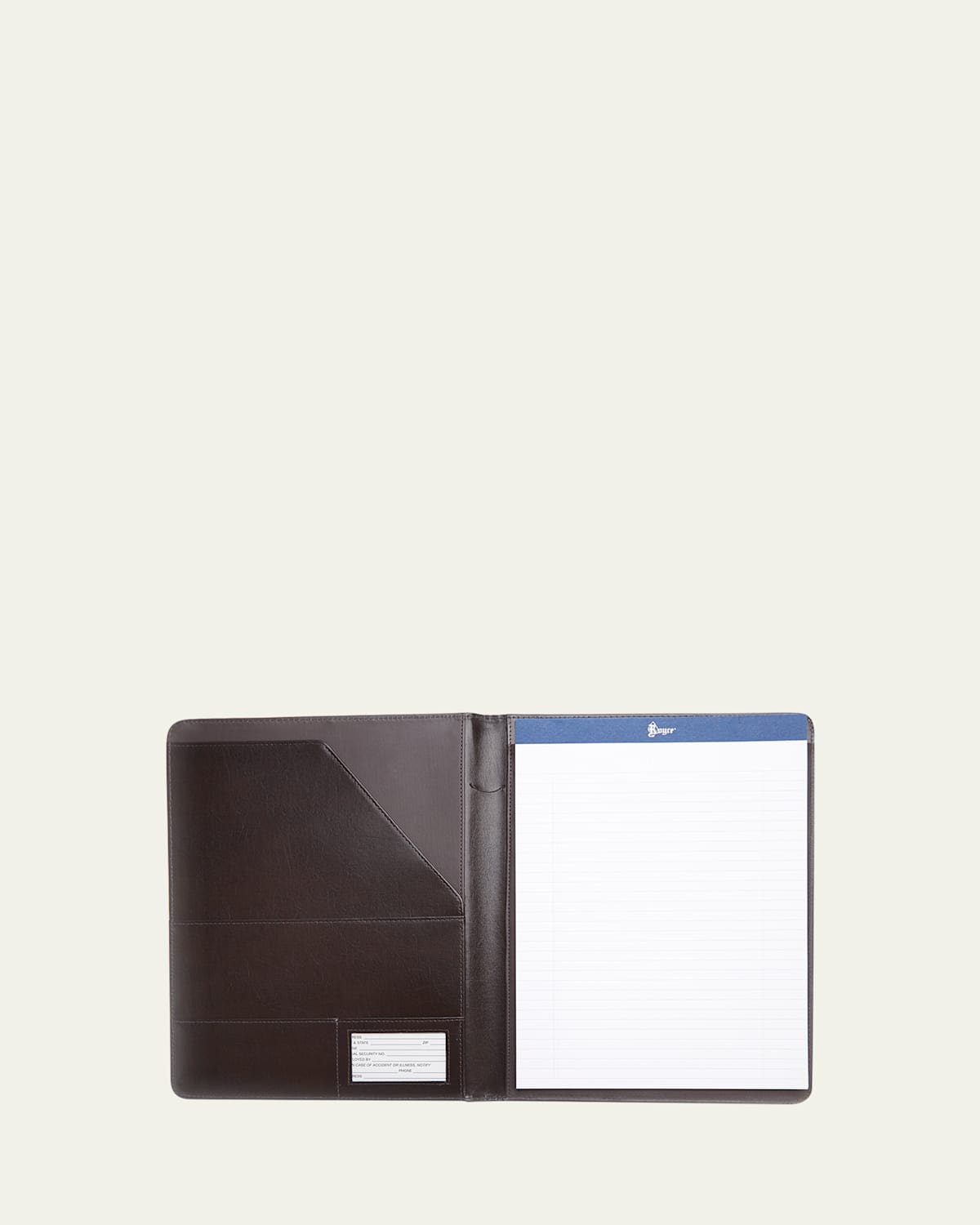 Royce New York Personalized Executive Leather Writing Portfolio In Brown