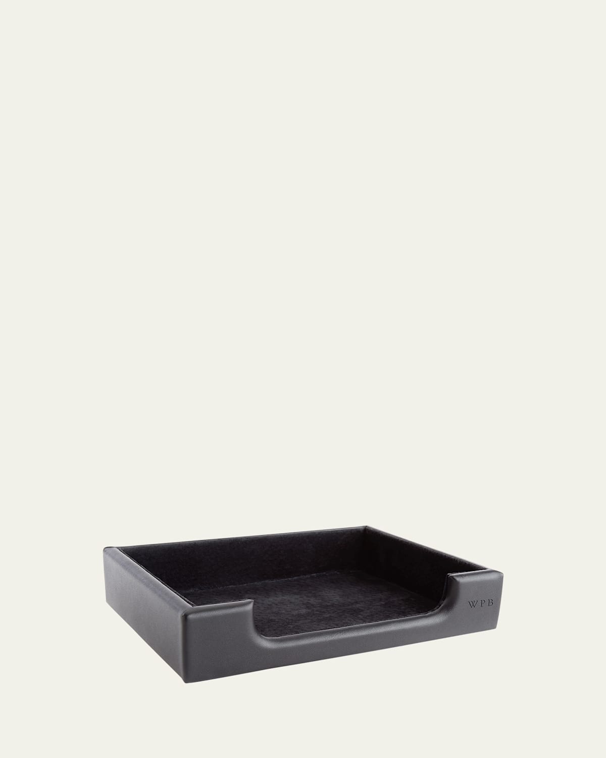 Royce New York Personalized Leather Note Desk Tray In Black