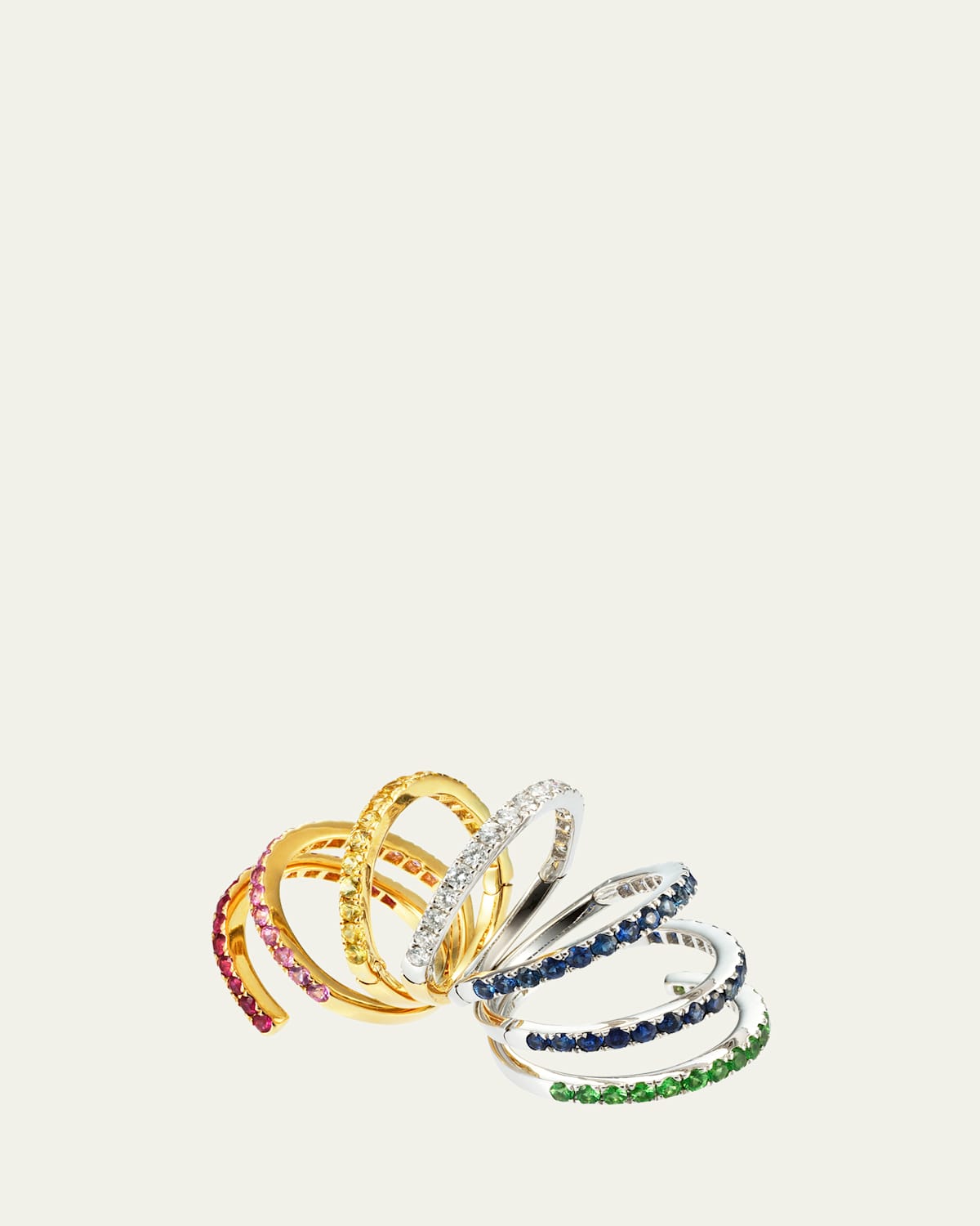 18K Connector Rainbow Ring