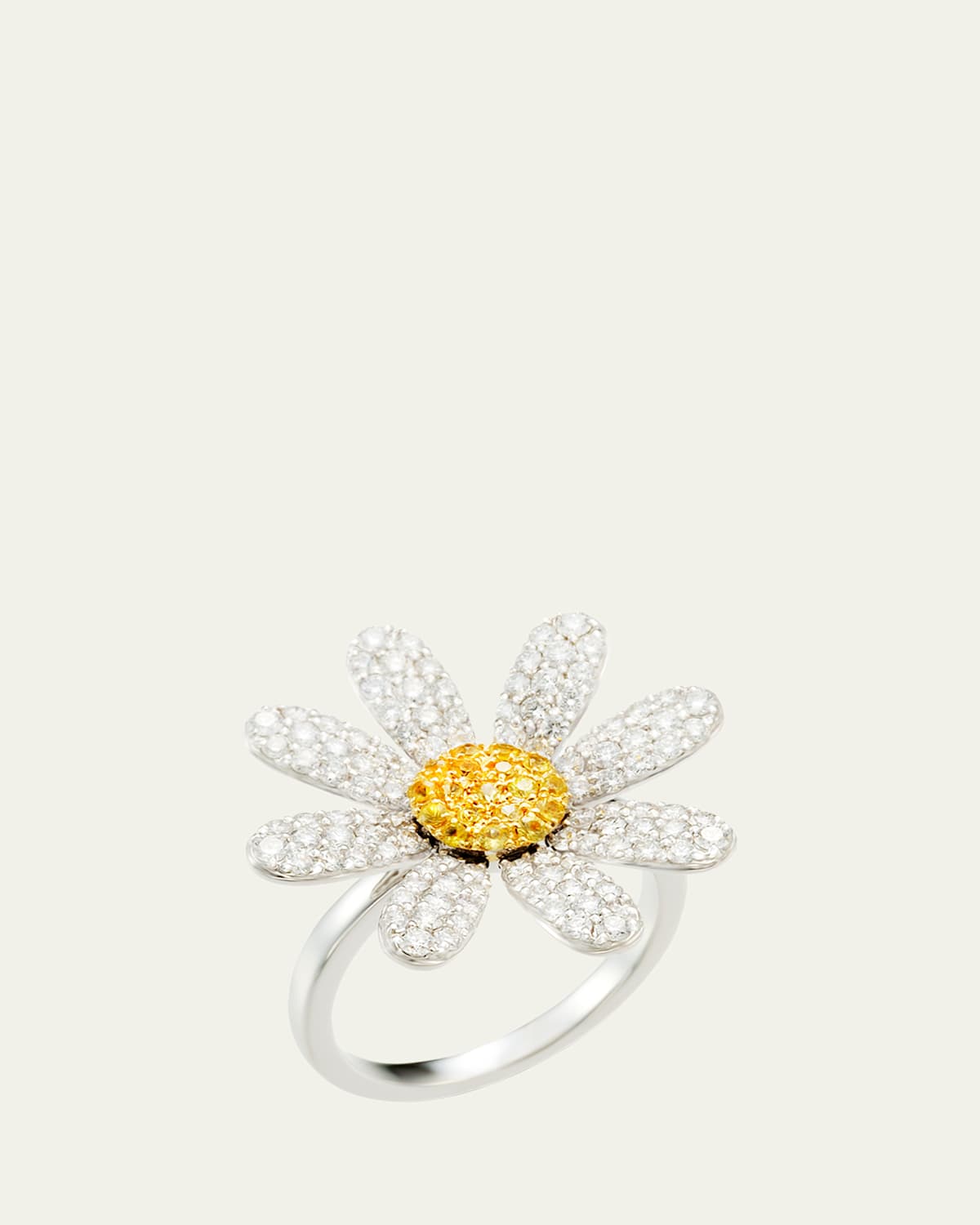 18k White Gold Margaret Ring With Diamond And Sapphire