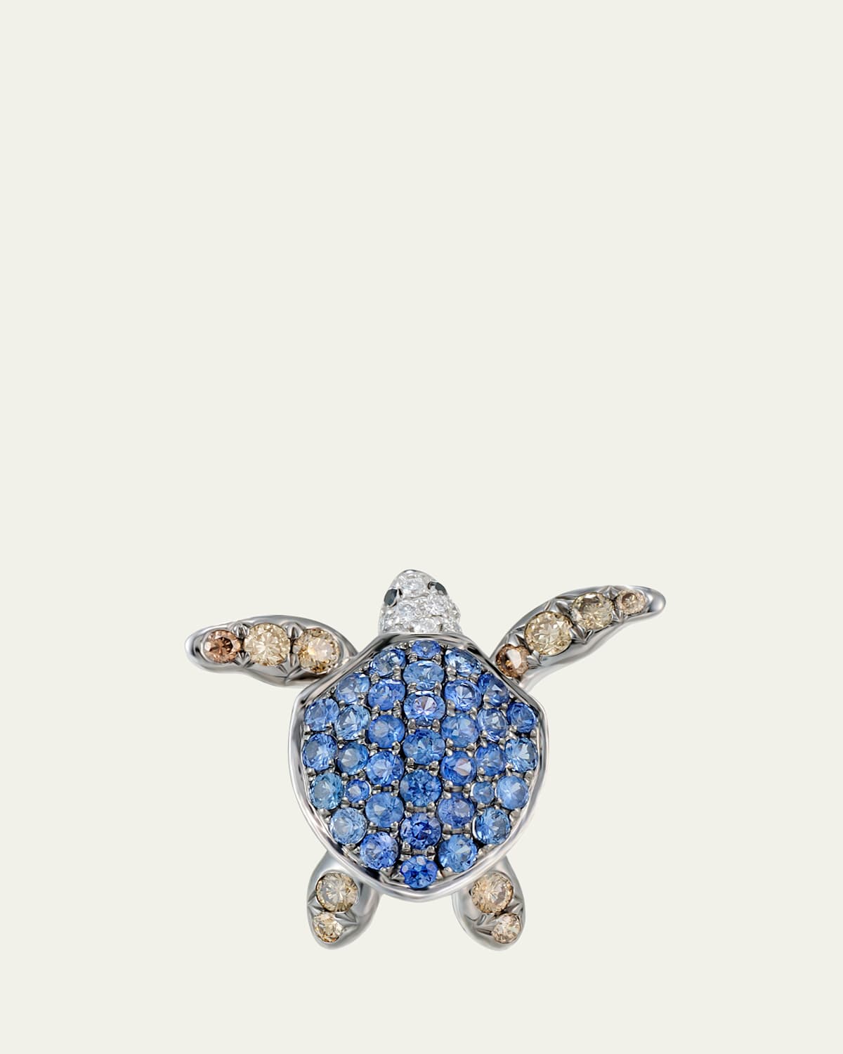 Mio Harutaka Blue Sapphire Turtle Earring, Single