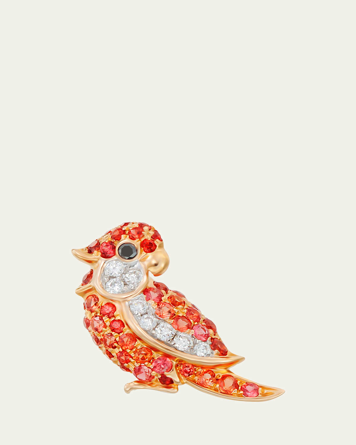 Orange Little Bird Earring, Single (Right)