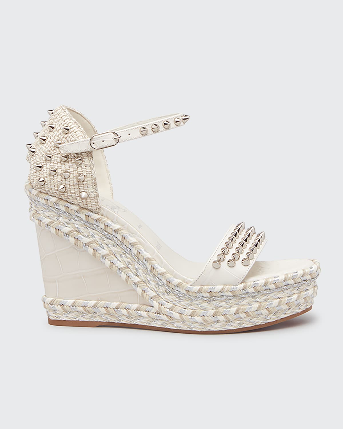 Christian Louboutin Madmonica 120 Spiked Croc-effect Leather Espadrille ...