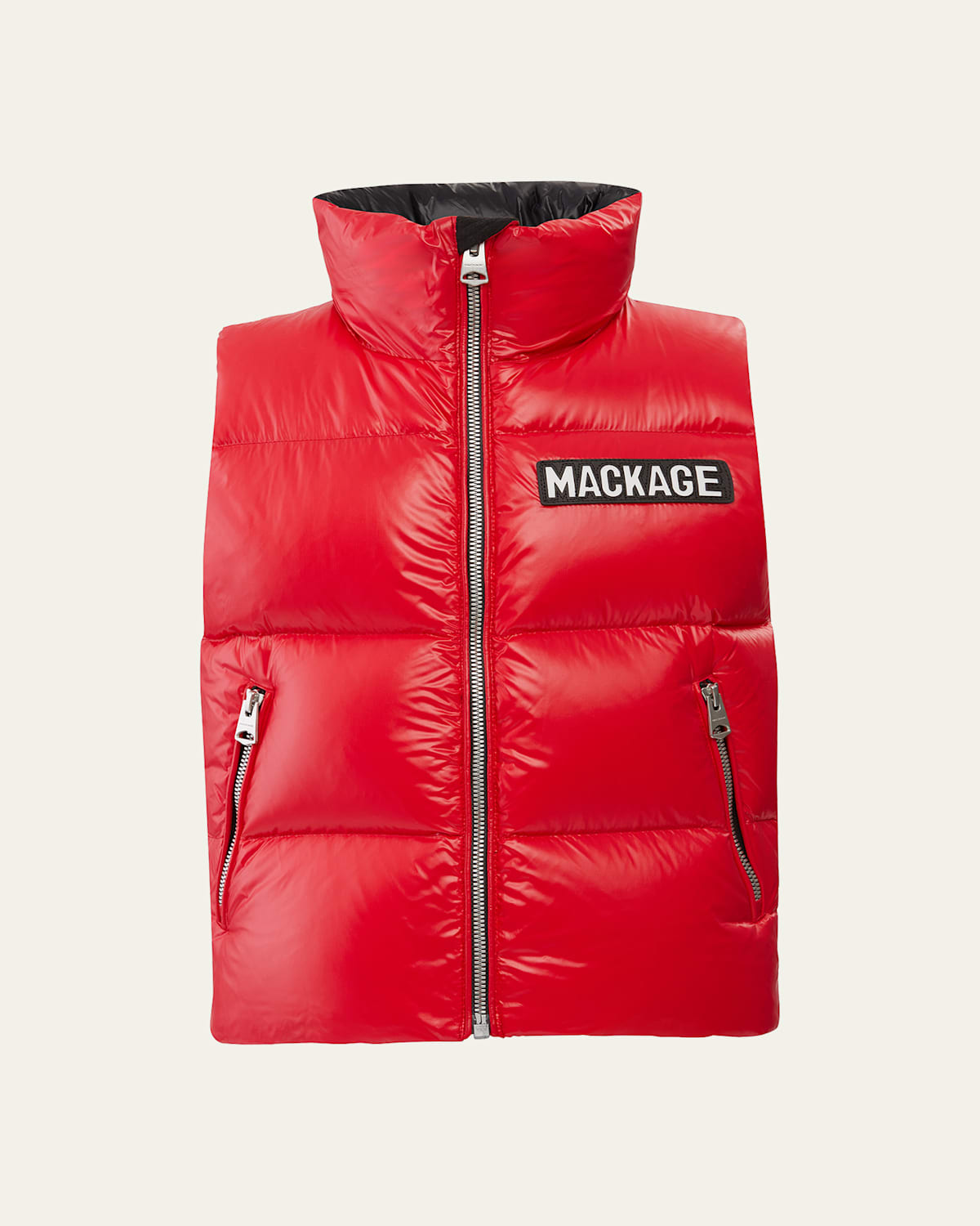 Mackage Kid's Charlee Quilted Logo Vest In Red