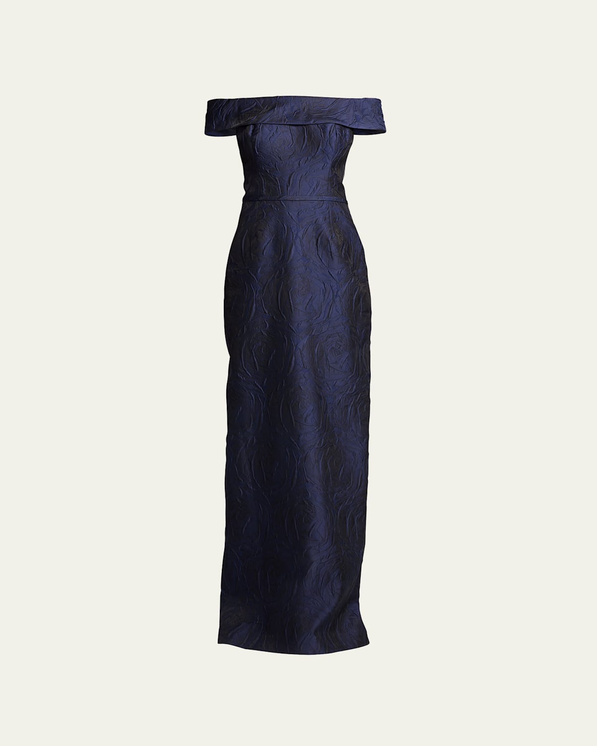 Off-Shoulder Jacquard Column Gown