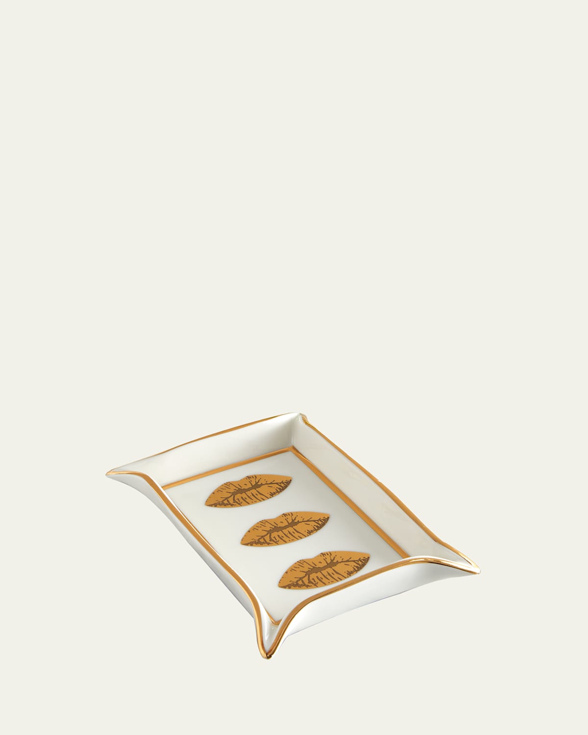 Jonathan Adler Lips Porcelain Valet Tray In White