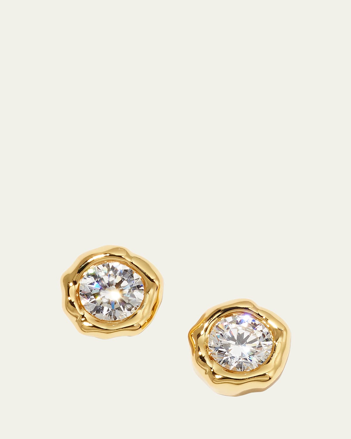 Asterales Molten Bezel Stud Earrings