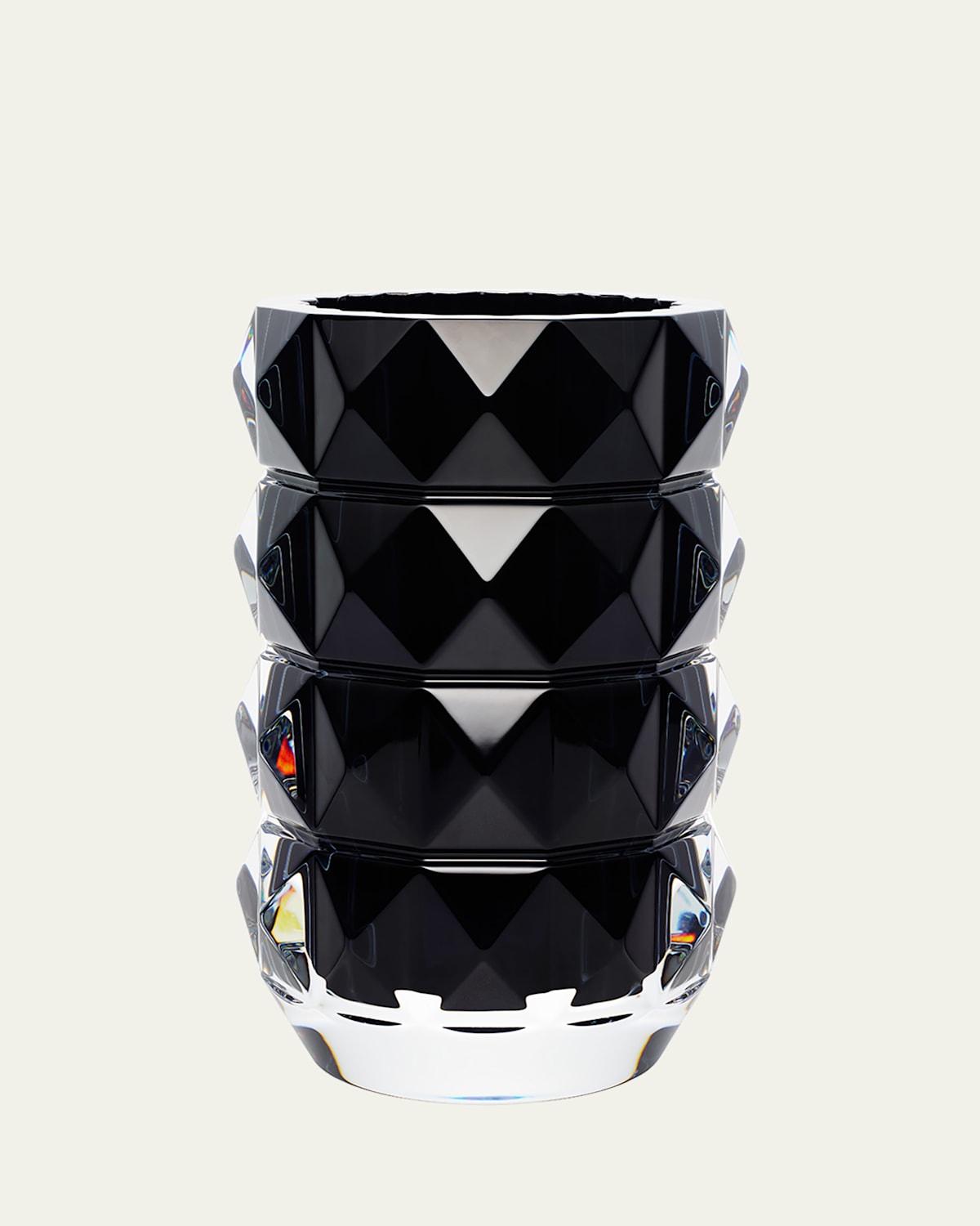 Baccarat Louxor Black Crystal Vase In Black