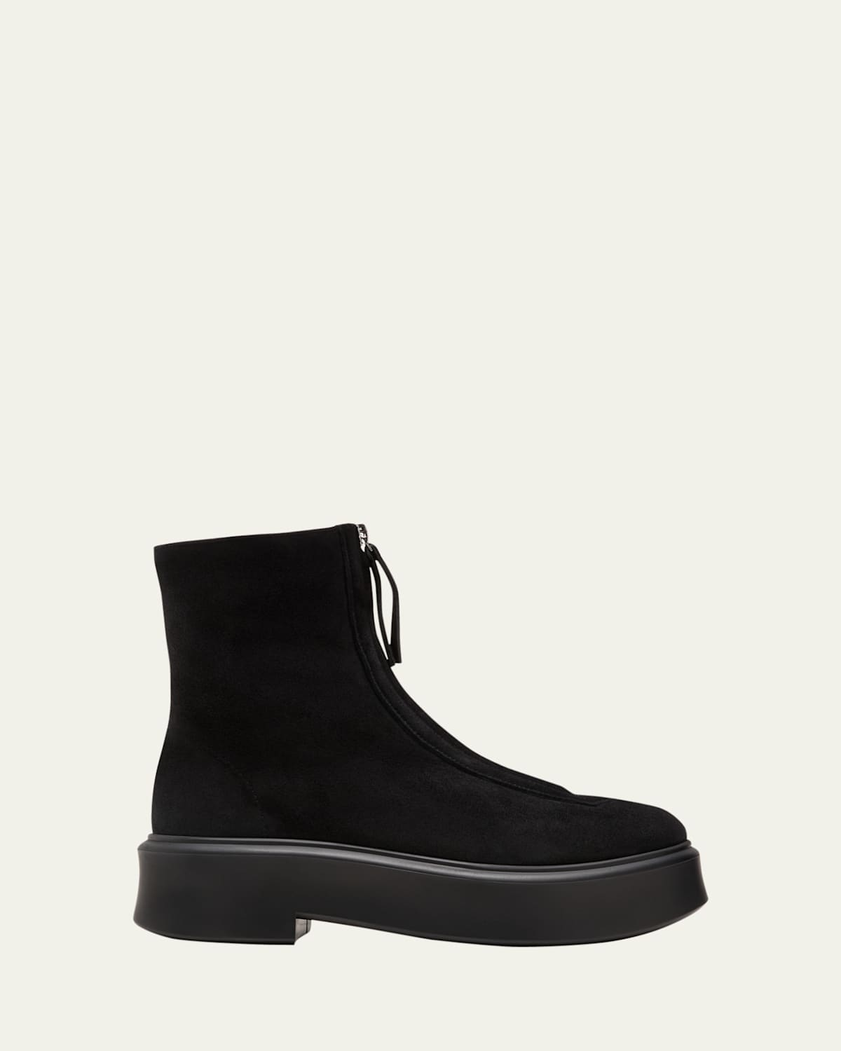 The Row Zipped Ankle Boots In Black