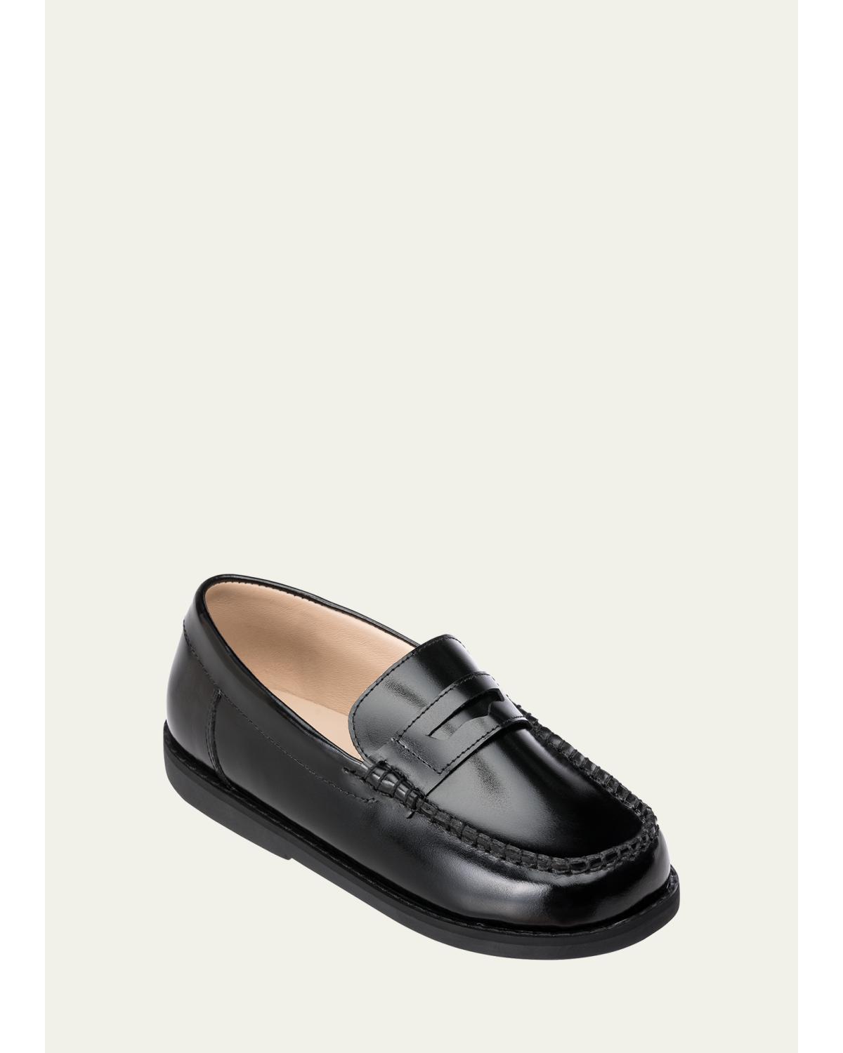 Girl's Scholar Smooth Leather Penny Loafers, Baby/Toddler/Kids