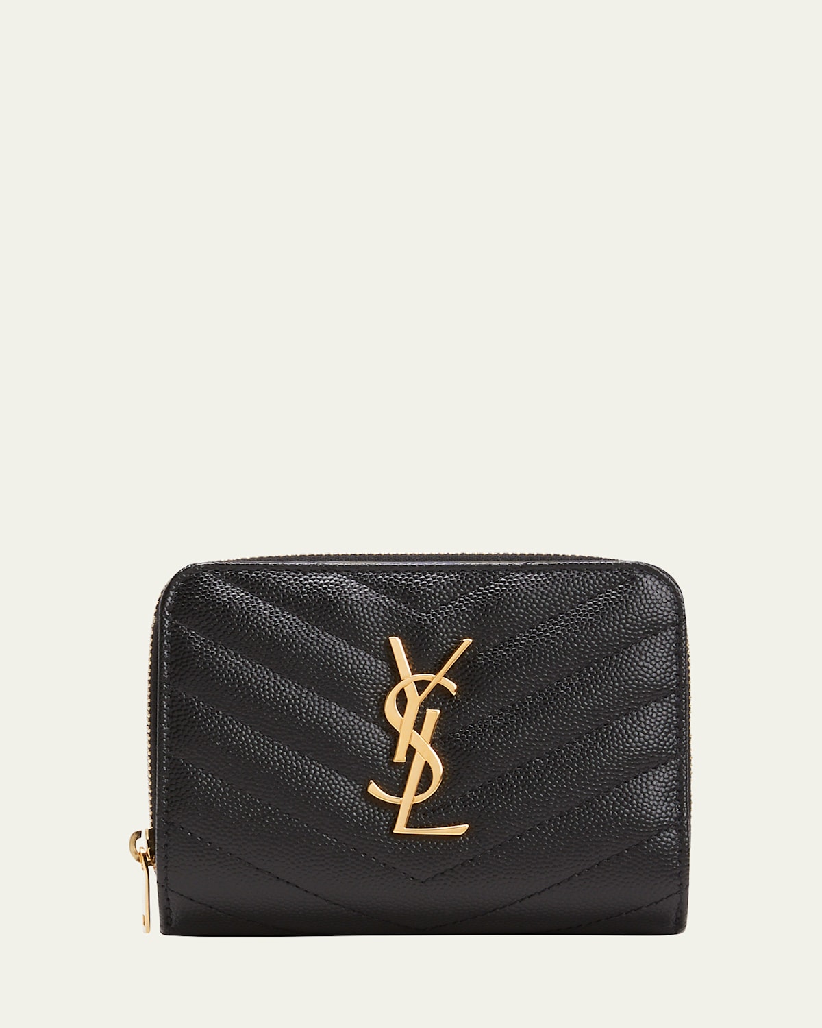 Saint Laurent Ysl Quilted Bifold Compact Wallet