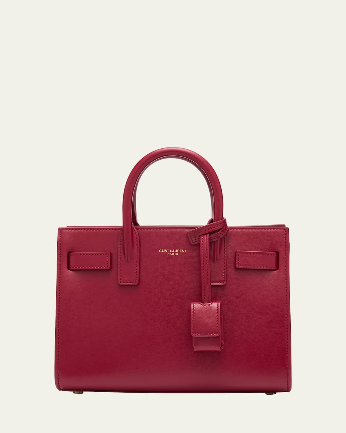 Saint Laurent Sac De Jour Nano Top-handle Bag In Smooth Leather In Red