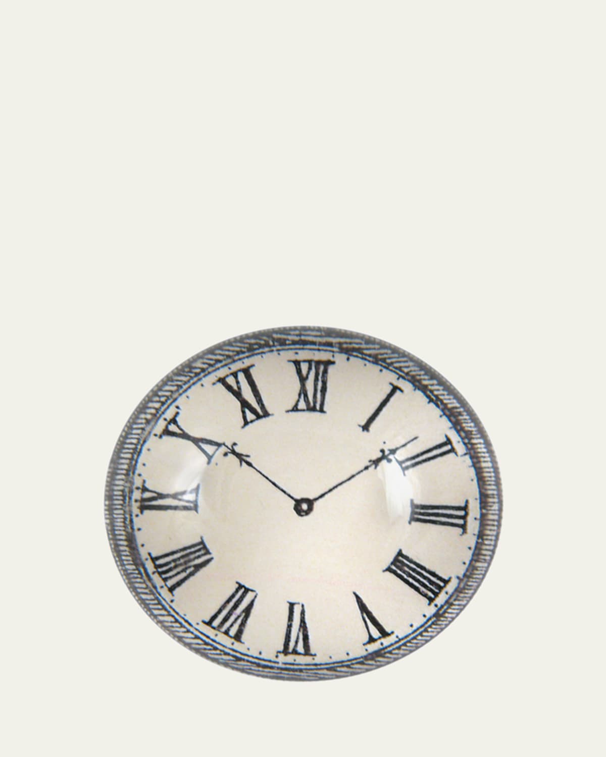 John Derian Black & White Clock Dome Paperweight