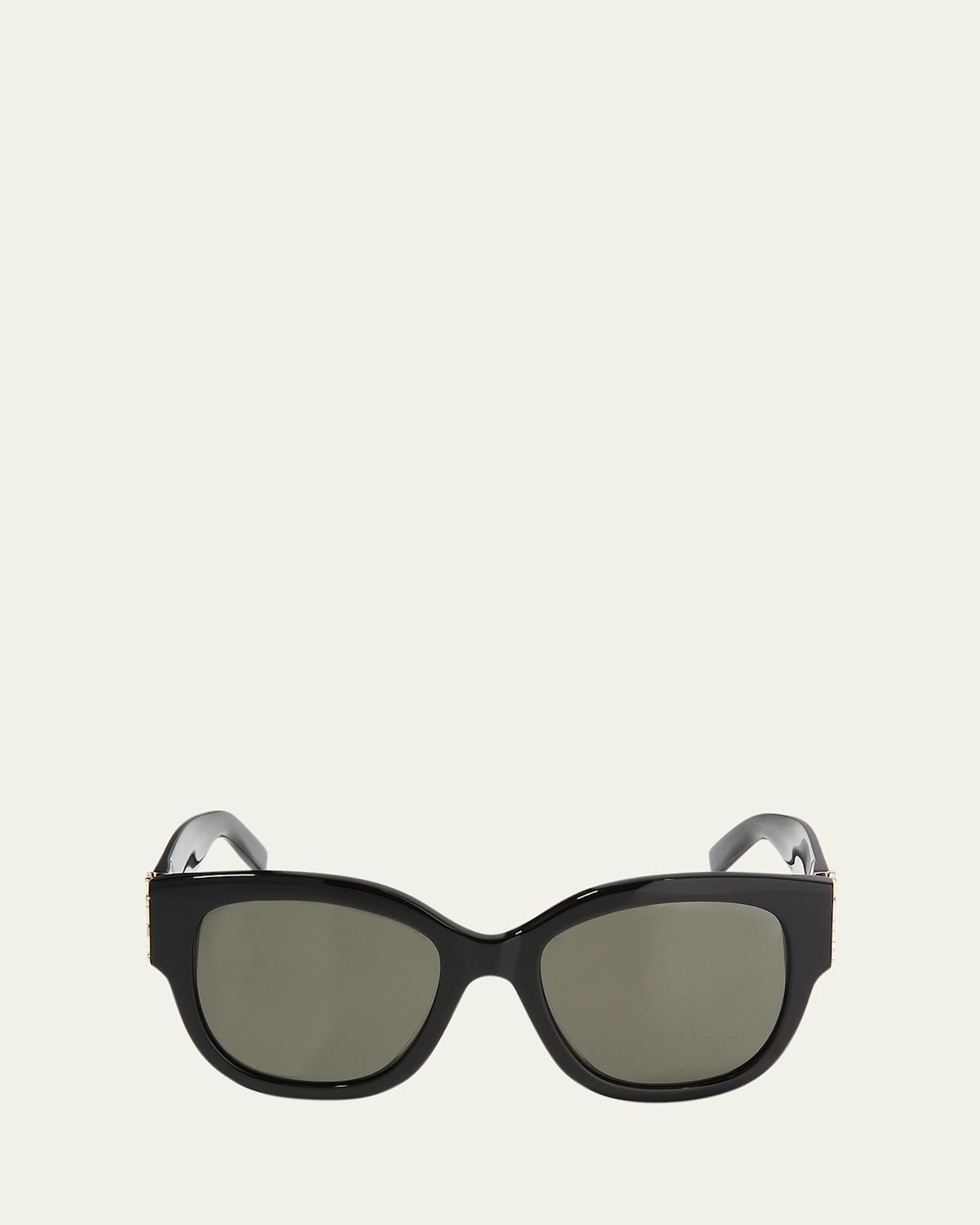 Saint Laurent Ysl Oversized Acetate Cat-eye Sunglasses In Shiny Black