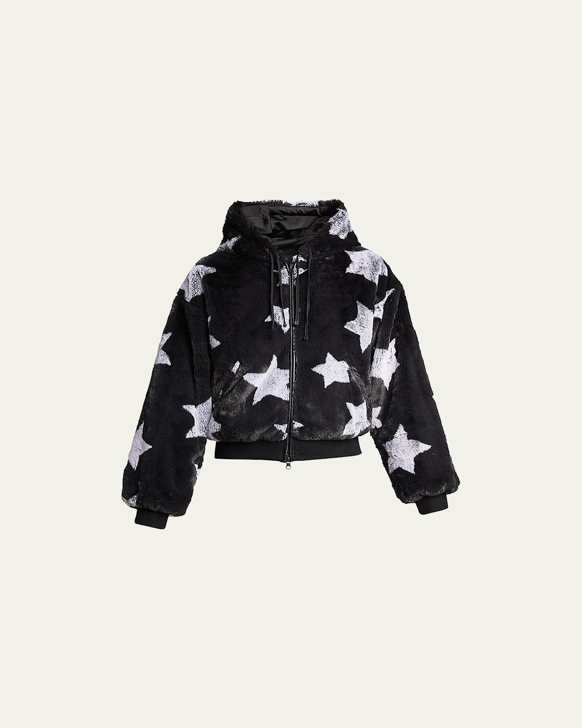 Faux-Fur Reversible Star Hoodie