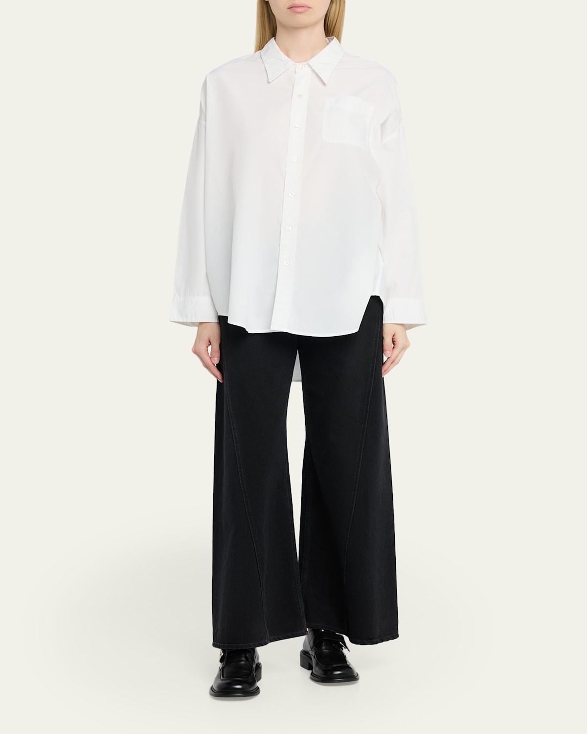 Drop Neck Oxford Shirt